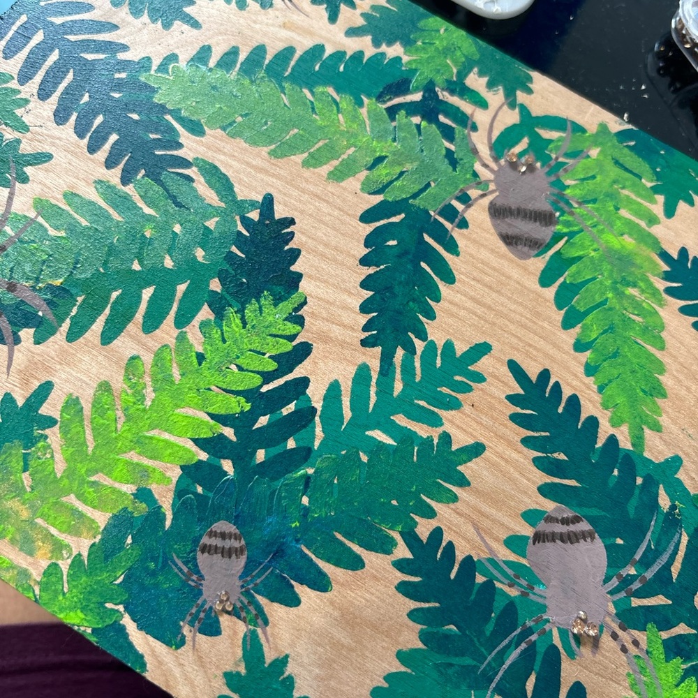 Hand painted art on wood